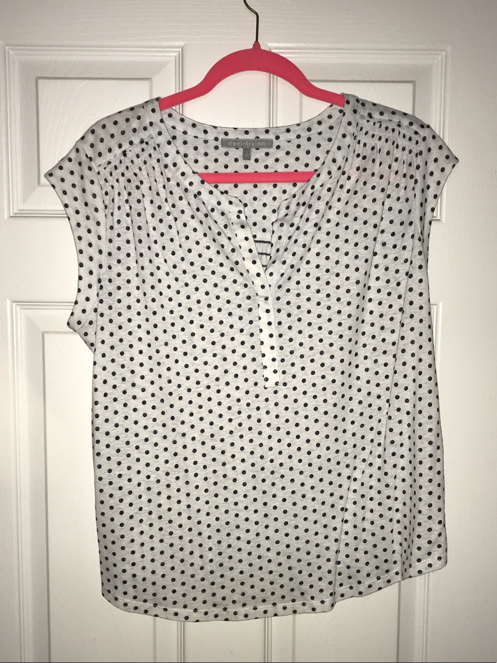 Daniel Rainn White Blouse with Black Polka Dots